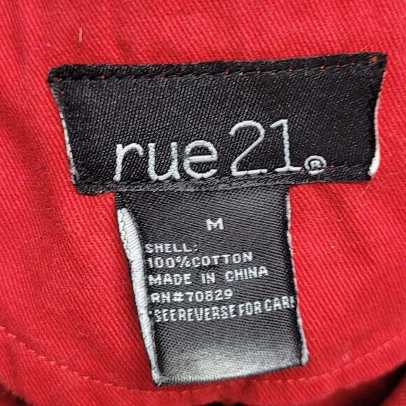 Rue 21 women’s red size medium Pea Coat style jacket with 3/4 sleeves - Picture 2 of 4